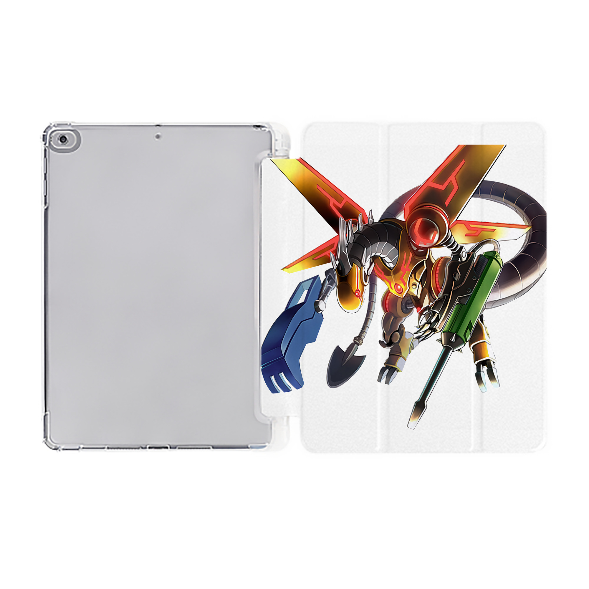 （画像用） 遊☆戯☆王 Yu-Gi-Oh! IPad ケース ペン収納付き 三つ折りスタンド PUレザー×シリコン 対応機種9.5/10.5/10.9インチ